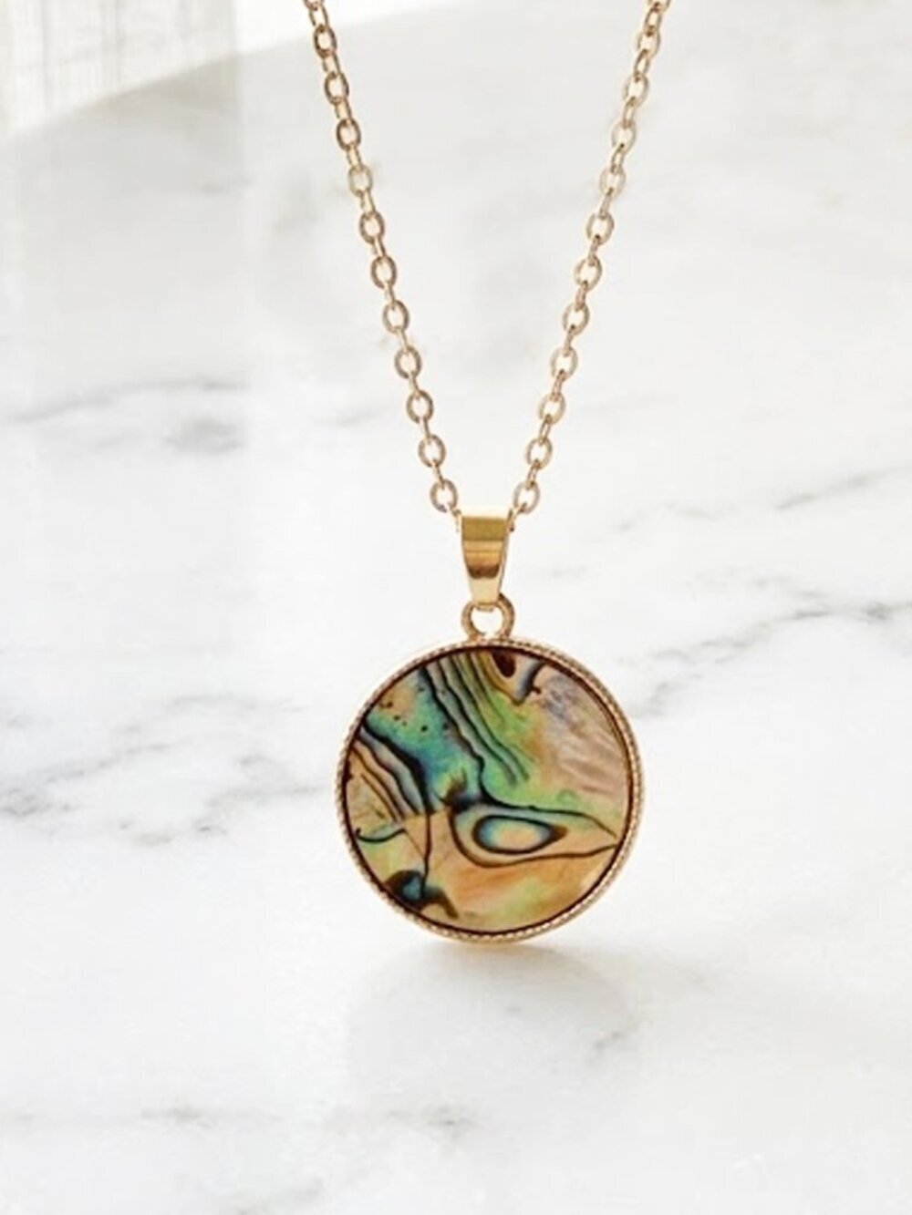 Ladies Round Hollow Multi-Color Circular Necklace